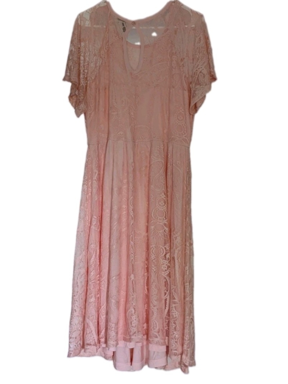 ASOS Blush Pink Lace Midi Dress